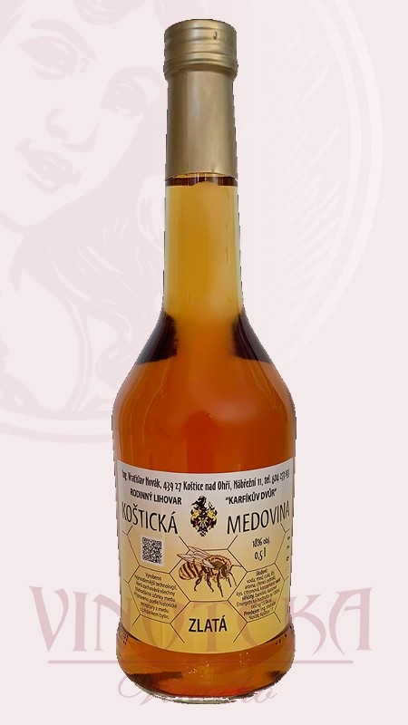  Koštická medovina, 0,5 l, zlatá