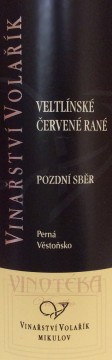 Veltlínské červené rané, pozdní sběr, 2013, Volařík
